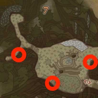 導きの地の森林地帯(エリア7)の骨採取ポイント