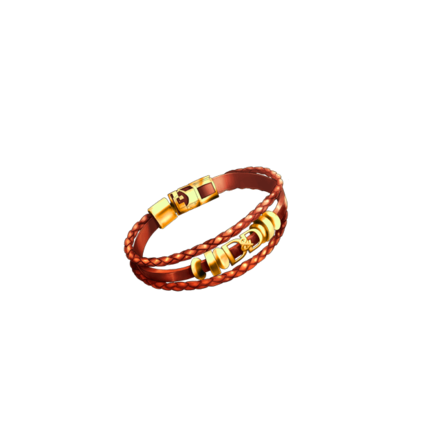 D&Dレザーブレスレット［金］