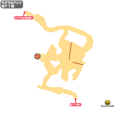 モグラのアジトB1Fのマップ画像
