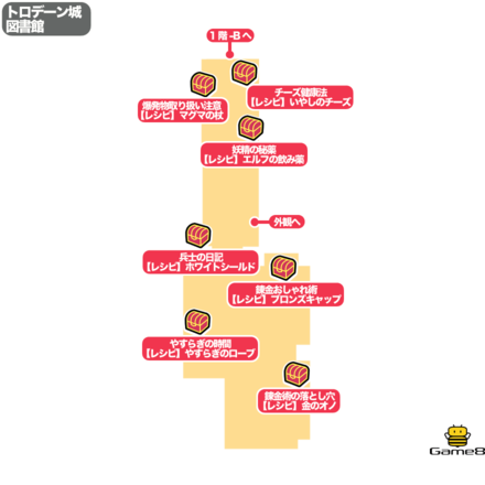 トロデーン城図書館のマップ画像