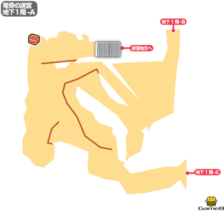 竜骨の迷宮地下1階-Aのマップ画像