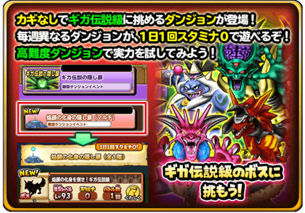 ギガ伝説の隠し扉イベント内容の画像