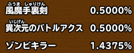 目玉装備排出確率の画像