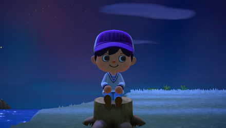 切り株に座れる