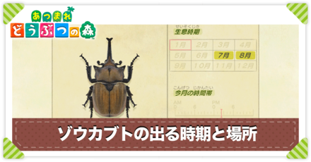 あつ森 ゾウカブトの値段と出る時間 あつまれどうぶつの森 ゲームエイト あつ森 ゾウカブトの値段と出る時間 あつまれどうぶつの森 ゲームエイト