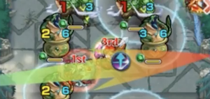 味方にふれて攻撃力アップ