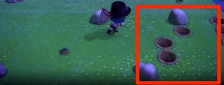 穴を掘って安全地帯を作る