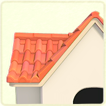 ピンクの洋瓦の屋根