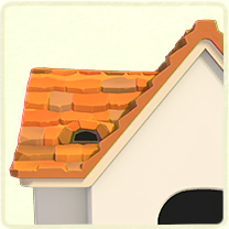 オレンジの石の屋根