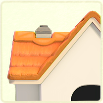 オレンジのかやぶき屋根