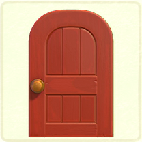 赤い木組みのドア