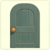 グレーの木組みのドア