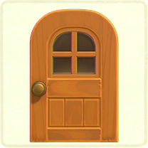 メイプルの窓付きのドア