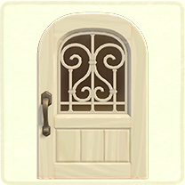 白いアイアングリルのドア