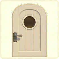 白い丸窓のドア