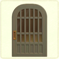 グレーの格子のドア