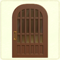 茶色の格子のドア