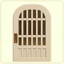 白い格子のドア