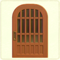 茶色の格子のドア