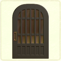 黒い格子のドア