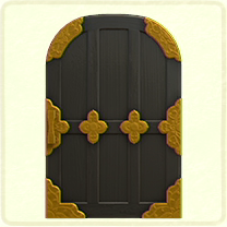 うるし塗りの格子のドア