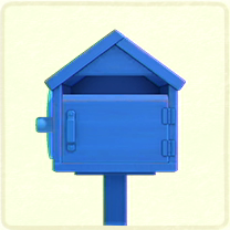 青い木のポスト