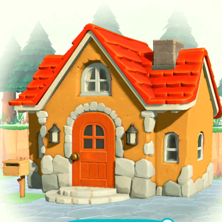 オレンジの石の壁