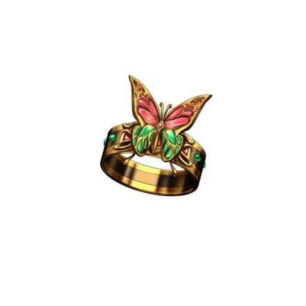 ネルリック蝶の指輪［赤］