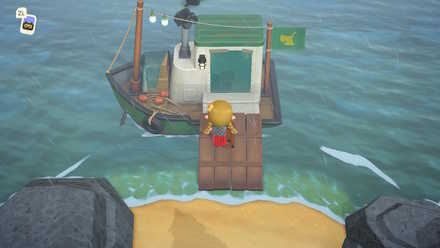 島の北側にボート出現