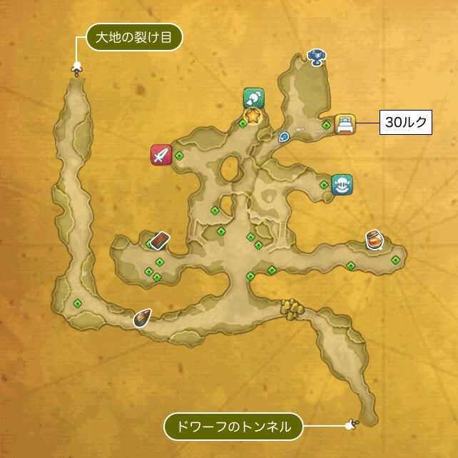 ドワーフの村のマップ