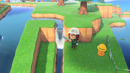 滝の上下を整地して完成