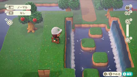 崖を河川工事で掘って完成