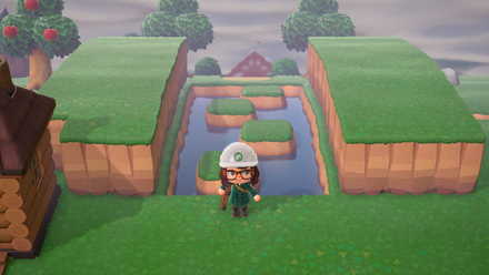 両脇に崖を作る