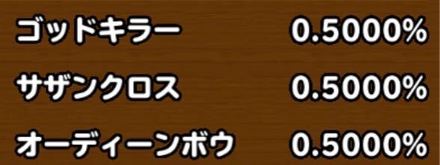 目玉装備排出確率の画像