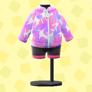 はっぱがらマリンスーツピンク