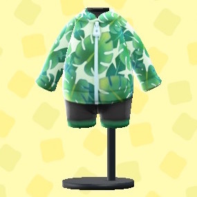 はっぱがらマリンスーツグリーン