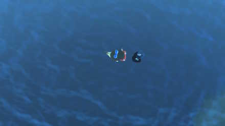 潜った状態で影に触ろう