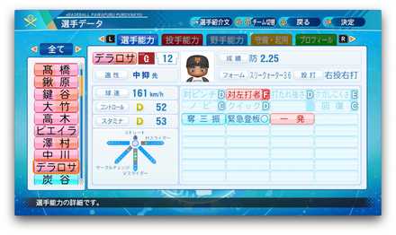 ルビーデラロサのステータス画像