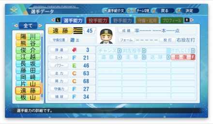 遠藤成のステータス画像