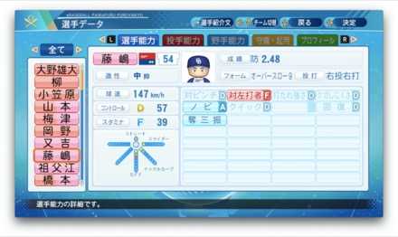 藤嶋健人のステータス画像