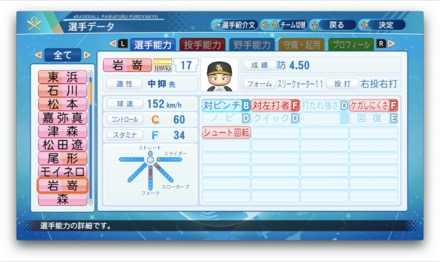 パワプロ2020】岩嵜翔の選手能力と特能一覧｜ソフトバンク
