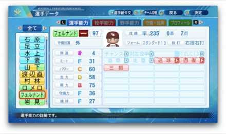 ルシアノフェルナンドのステータス画像