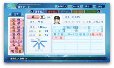 パワプロ2020】堀瑞輝の選手能力と特能一覧｜日本ハム｜ゲームエイト
