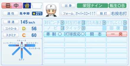 田中将大のステータス