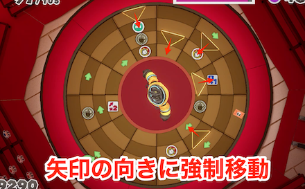 輪ゴムの上を通ると1マス移動