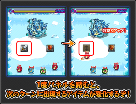 生成アイテムは毎ターン変わる