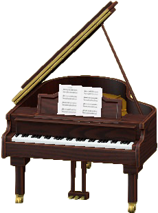 グランドピアノのウォルナットの画像