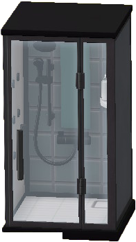 シャワーブースのブラックの画像