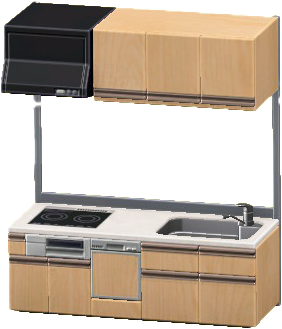 システムキッチンのナチュラルの画像