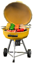 バーベキューグリルのイエローの画像
